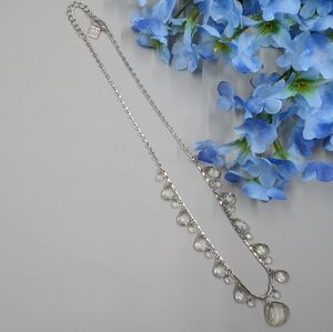 Elegant Leno Signed Vintage Silver Plated Necklace with Crystal Accents